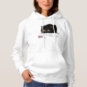 Playful Cream Kitty Butt Wiggle Black Cat Hoodie (Voorkant)