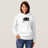 Playful Cream Kitty Butt Wiggle Black Cat Hoodie (Voorkant volledig)