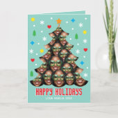 Playful Custom Photo Christmas Tree Green Folded Feestdagen Kaart (Voorkant)