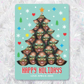 Playful Custom Photo Modern Christmas Tree Green Feestdagenkaart