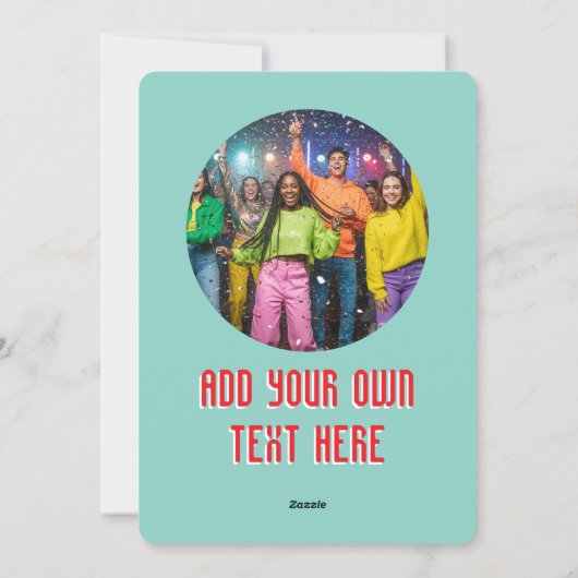 Playful Custom Photo Modern Christmas Tree Green Feestdagenkaart (Achterkant)