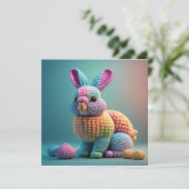 Playful Cute Bunny Easter Feestdagenkaart (Staand voorkant)