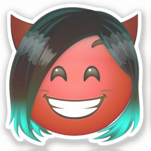 : Playful Devil Emoji Sticker (Voorkant)