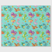 Playful Dinosaur Cadeaupapier (Vlak)
