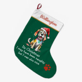 Playful Dog Christmas Stocking –  Cute Festive Grote Kerstsok (Voorkant (Hangend))