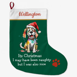 Playful Dog Christmas Stocking –  Cute Festive Grote Kerstsok