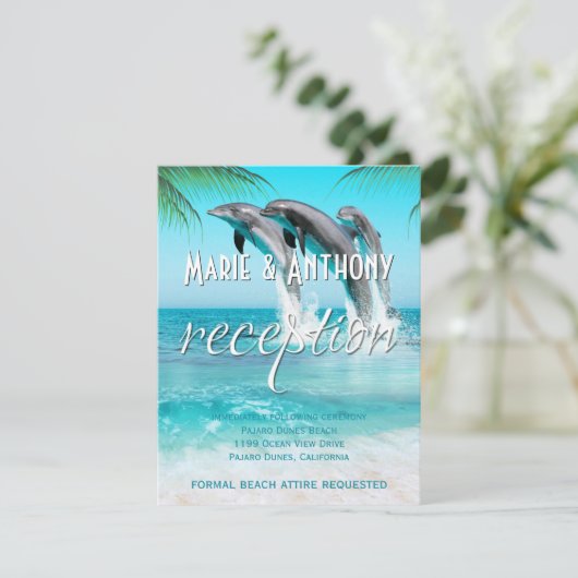 PLAYFUL DOLPHINS TROPICAL OCEAN Reception Kaart (Staand voorkant)