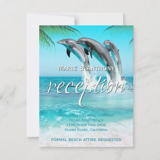 PLAYFUL DOLPHINS TROPICAL OCEAN Reception Kaart (Voorkant)