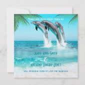 PLAYFUL DOLPHINS TROPICAL OCEAN Weddenschap Kaart (Voorkant)