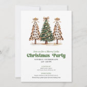 Playful earthy tones Christmas tree leopard card Kaart (Voorkant)