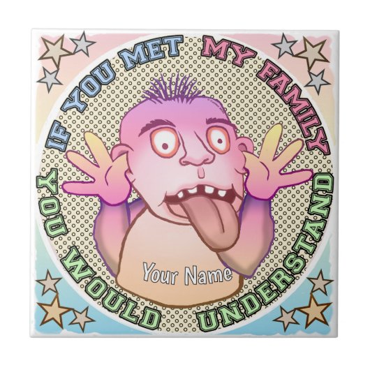 Playful family face tegeltje (Voorkant)