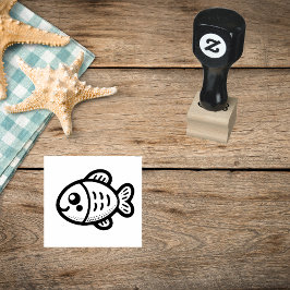 Playful Fish Rubber Stamp Rubberstempel