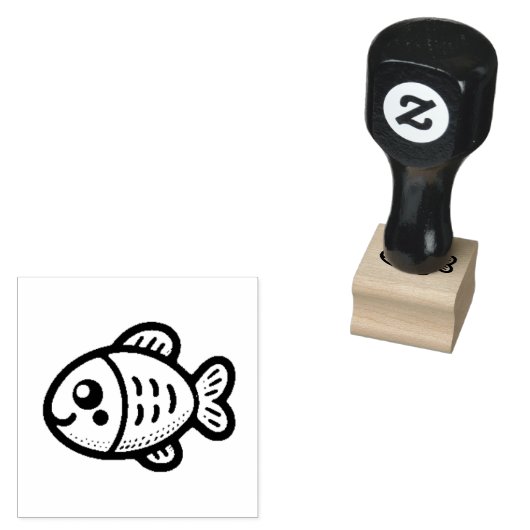 Playful Fish Rubber Stamp Rubberstempel (Gestempeld)