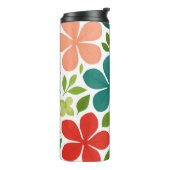 Playful Floral Foliage Pattern Thermosbeker (Gedraaid links)