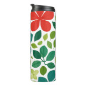 Playful Floral Foliage Pattern Thermosbeker (Geroteerd rechts)