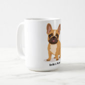 Playful French Bulldog Coffee Mug Cheerful Dog Koffiemok (Voorkant links)