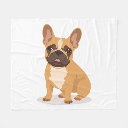 Playful French Bulldog Fleece Blanket Kids Room (Voorkant (Horizontaal))