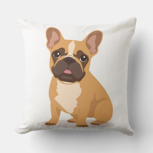 Playful French Bulldog Throw Pillow Kids Room Kussen (Voorkant)