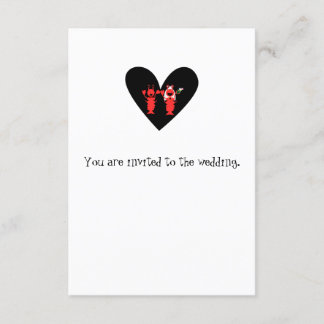 Playful Fun lobster Wedding Kaart