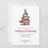 Playful Funny Christmas Tree Watercolor Greeting Feestdagenkaart (Voorkant)