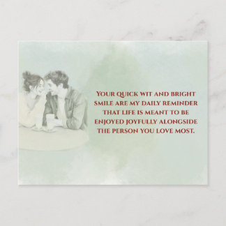 Playful & Funny Love Quote Postcard | Laughing Cou Briefkaart