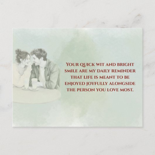 Playful & Funny Love Quote Postcard | Laughing Cou Briefkaart (Voorkant)