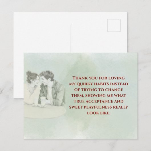 Playful & Funny Love Quote Postcard | Laughing Cou Briefkaart (Voorkant / Achterkant)