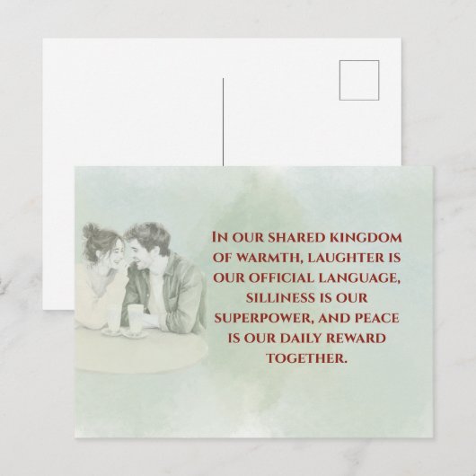 Playful & Funny Love Quote Postcard | Laughing Cou Briefkaart (Voorkant / Achterkant)