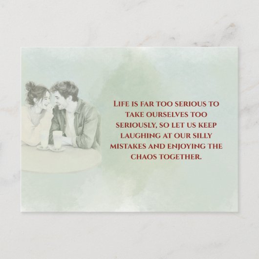 Playful & Funny Love Quote Postcard | Laughing Cou Briefkaart (Voorkant)