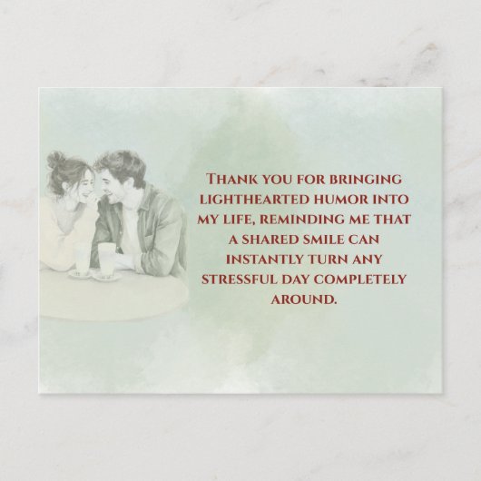 Playful & Funny Love Quote Postcard | Laughing Cou Briefkaart (Voorkant)