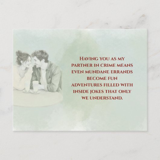 Playful & Funny Love Quote Postcard | Laughing Cou Briefkaart (Voorkant)