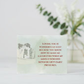 Playful & Funny Love Quote Postcard | Laughing Cou Briefkaart (Staand voorkant)