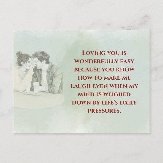 Playful & Funny Love Quote Postcard | Laughing Cou Briefkaart (Voorkant)