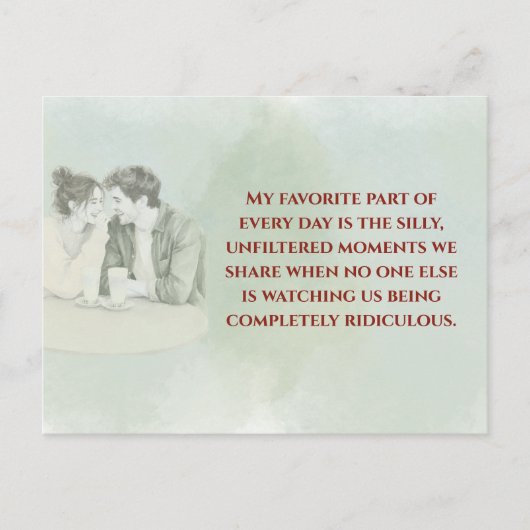 Playful & Funny Love Quote Postcard | Laughing Cou Briefkaart (Voorkant)