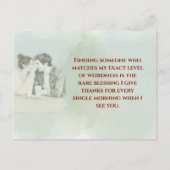 Playful & Funny Love Quote Postcard | Laughing Cou Briefkaart (Voorkant)