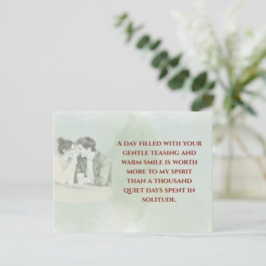 Playful & Funny Love Quote Postcard | Laughing Cou Briefkaart (Staand voorkant)