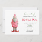 Playful Funny Santa Editable Holiday Party Invites Kaart (Voorkant)