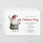 Playful Funny Santa Watercolor Holiday Celebration Kaart (Voorkant)