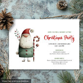 Playful Funny Santa Watercolor Holiday Celebration Kaart