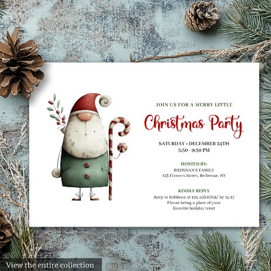 Playful Funny Santa Watercolor Holiday Celebration Kaart
