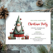Playful Funny Santa Watercolor Party Invite Kaart