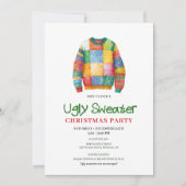 Playful funny ugly sweater party invitation kaart (Voorkant)