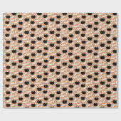 Playful Ghosts and Pumpkins on Black – Halloween Cadeaupapier (Vlak)