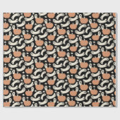 Playful Ghosts and Pumpkins on Black – Halloween R Cadeaupapier (Vlak)