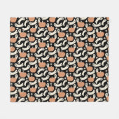 Playful Ghosts and Pumpkins on Black – Halloween R Fleece Deken (Voorkant (Horizontaal))