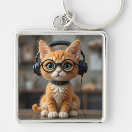 Playful Ginger Cat Sleutelhanger