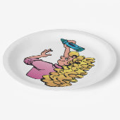 Playful Girl with Crayon Papieren Bordje (Gekanteld)