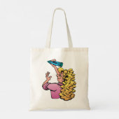 Playful Girl with Crayon Tote Bag (Achterkant)