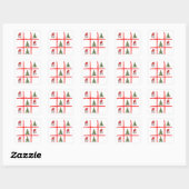 Playful Gnome Christmas Tic Tac Toe Card Vierkante Sticker (Vel)