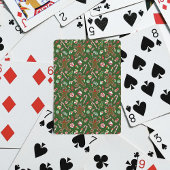 Playful Green Festive Gingerbread Candy Pattern Pokerkaarten